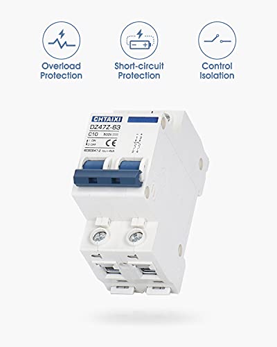 DC Miniature Circuit Breaker, 2 Pole 500V 10 Amp - size: 10A