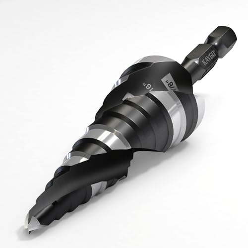 KAYGO M35 Cobalt Step Drill Bit, 1/4" Hex Shank for Metal & Stainless - size: 3/16"- 7/8"