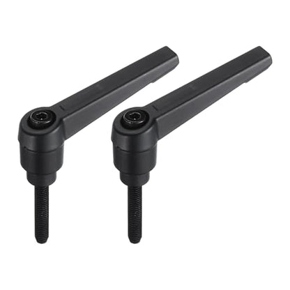 uxcell M5 x 25mm Handle Adjustable Clamping Lever Thread Push Button Ratchet Male Threaded Stud Knobs Locking Rotating Screw Handles Quick Release Bolt Black 2pcs - color: Black, size: M5 x 25mm