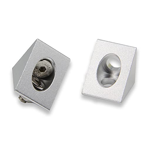8PCS Silver Angle Sharp Corner Bracket Connector for 6mm Slot Aluminum Extrusion Profile 2020 Series (Angle Corner-Silver-8PCS) - style: Angle Corner-Silver-8PCS