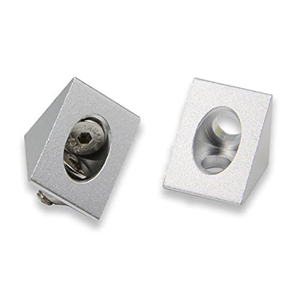 8PCS Silver Angle Sharp Corner Bracket Connector for 6mm Slot Aluminum Extrusion Profile 2020 Series (Angle Corner-Silver-8PCS) - style: Angle Corner-Silver-8PCS