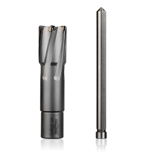 ANGELSWORD TCT Annular Cutter Diameter 15/16", Cutting Depth 2" Tungsten Carbide Tipped, Mag Drill Bits Kit for Magnetic Drill Press, with One 5/16"*4" Pilot Pin - size: I. 24mm(15/16"+0.07"), style: TCT 2" Cut Depth