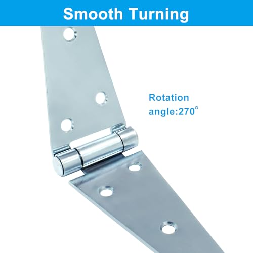 Hordion 2Pcs Strap Hinge Shed Door Hinges, 6 Inch Heavy Duty Gate Hinges - size: 6 Inch, 2Pcs