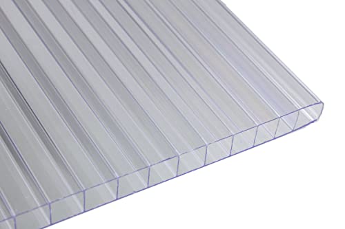 Falken Design Plexiglass Clear Multiwall Sheet/Twin Wall/Roof Panel - 8mm inch Thick - 12 x 24 inch - color: Clear - 8mm, size: 12 x 24 inch