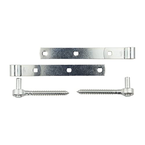 National Hardware Screw Hooks and Strap Hinges, 10", 2-Pack, Zinc Plated - size: 10 Inch