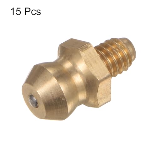 HARFINGTON 15pcs Brass Straight Grease Fitting M4x0.7mm Metric Thread Hydraulic Grease Nipple Accessories for Car - size: M4x0.7