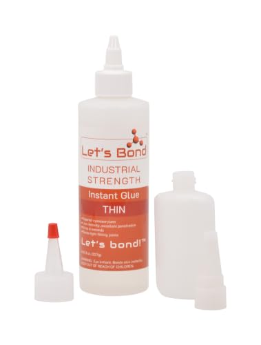 Let's Bond 8 oz Thin Professional Grade Instant Glue Bundle, Premium Cyanoacrylate, 5 CPS - size: 8 oz Bundle