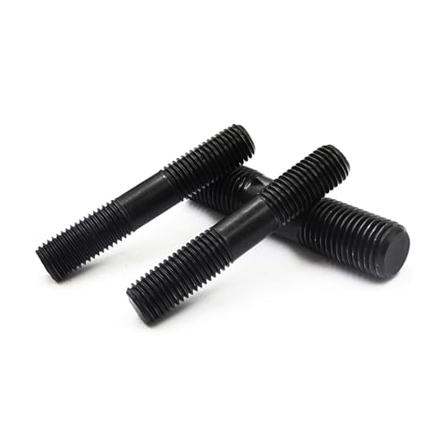 80pcs M8*35mm Double End Threaded Stud, Grade 8.8 Carbon Steel Black Oxide Finish Equal Long Threaded Rod Bar for Furniture Industrial Maintenance Connection Fasteners - size: M8*35-80PCS