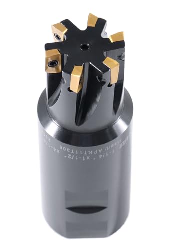 Accusize 1-1/4 in 90 Deg Square Shoulder Indexable End Mill - size: 1-1/4" Cut, 1-1/2" Shk, 6 Fl, w/ 10 add'l inserts