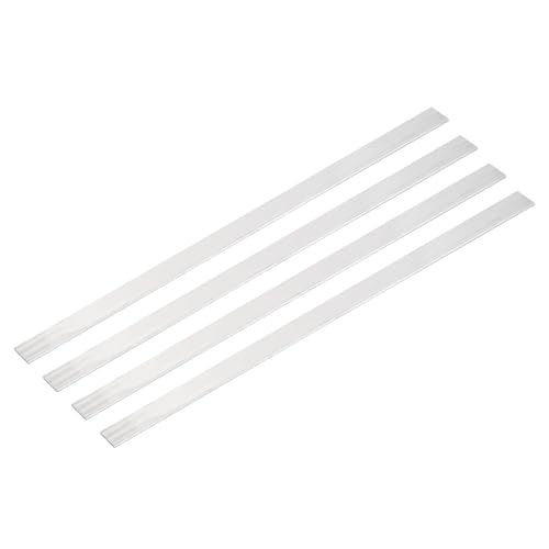 MECCANIXITY 4 Pcs Square Aluminum Flat Bar, 1/16" (2mm) Thick x 5/8" (16mm) Width x 12" (305mm) Long 6061 Aluminum Flat Plate Solid New Mill Stock Silver for Industrial Building - size: 1/16"(2mm)x5/8"(16mm)x12"(305mm)