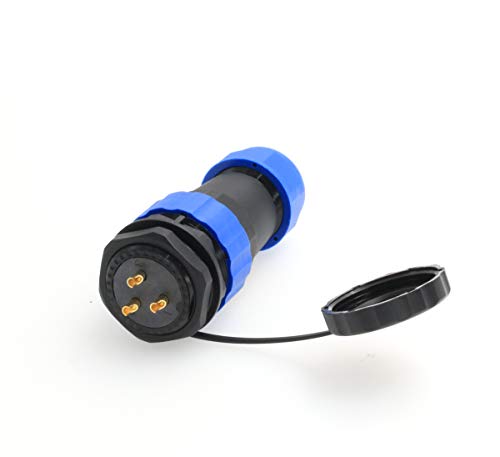 HE29 3pin Chassis Panel Mount Waterproof Circular Aviation Connector IP68 Industrial Threaded Plastic Connector Male Plug Female Socket (3 pin) - size: 3 pin