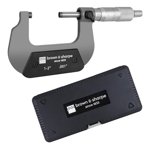 Brown & Sharpe 1-2" Outside Micrometer, 0.001" Graduation, Carbide Faces - size: 1-2 Inch