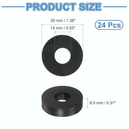 uxcell 24Pcs Rubber Vibration Isolation Washers 35mm OD x 14mm ID x 8mm Thk - size: 35mm OD x 14mm ID x 8mm Thick