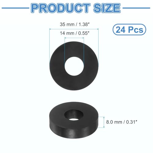 uxcell 24Pcs Rubber Vibration Isolation Washers 35mm OD x 14mm ID x 8mm Thk - size: 35mm OD x 14mm ID x 8mm Thick