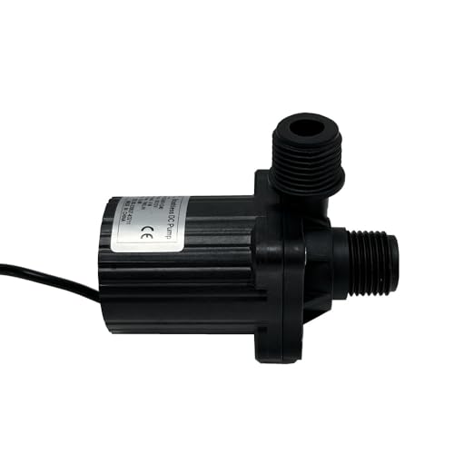 SHYSKY DC40F-1240 Micro Brushless DC Water Pump 12V 14W, 206GPH 13ft, Waterproof, 1/2 inch threaded ports, Safe Low Noise Stable Long-term Work, Submersible or Land Use, For Small cooling, gardening