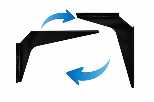 One Pair BuiltTough 1,450 LB. Weight Capacity Universal Reversible Premium Super-Duty Commercial Workstation Wall Brackets with Installation Screws and Bit, Made in USA (12" X 8") - size: 12" X 8"