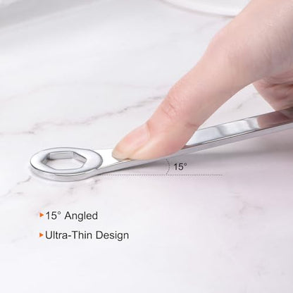 uxcell Thin Combination Wrench with Offset 6-Point End and Angled Open End, Metric Mirror-Chrome Plated High Carbon Steel, for Household Repairs, 11mm - size: 11mm