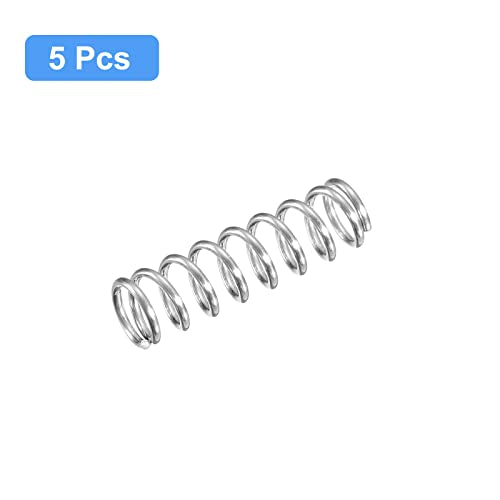 uxcell Compression Spring, 5Pcs 304 Stainless Steel, 6mm OD, 0.8mm Wire Size, 20mm Free Length, Silver Tone - size: 6x0.8x20mm