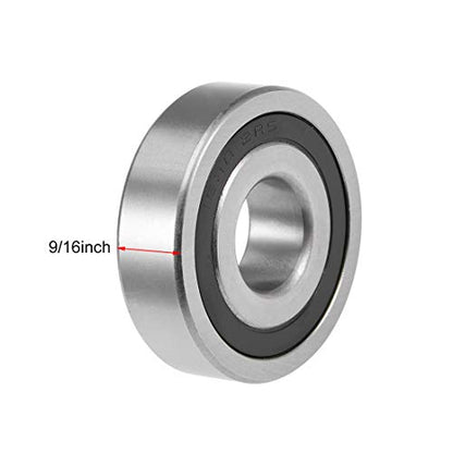 uxcell 1638-2RS Deep Groove Ball Bearings Z2 3/4 X 2 X 9/16inch Double Sealed Chrome Steel 4 Pcs - size: 3/4"x2"x9/16"