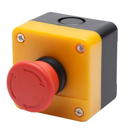 APIELE Emergency Stop Pushbutton Switch 1NO1NC 660V 10A Red Emergency Stop Push Button Switch with Box - style: XB2-11ZS-BOX