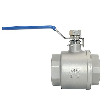 DAN SPEED 2-1/2" NPT Female 316 Stainless Steel Full Port Ball Valve Vinyl Handle WOG1000 (2-1/2 inch) - size: 2-1/2 inch 1 piece