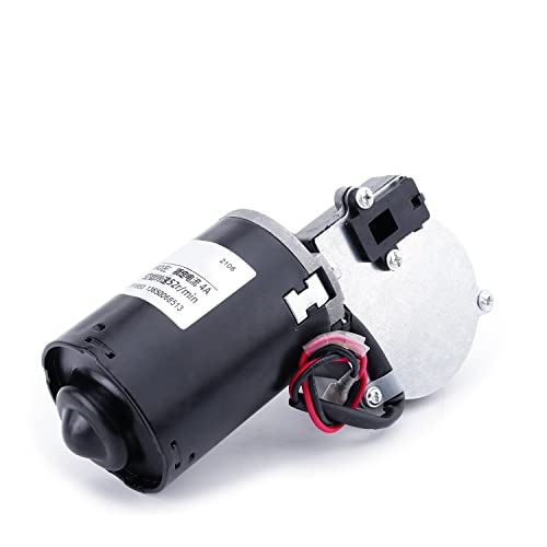 Fielect DC 24V 52RPM Reversible Worm Geared Motor High Torque Electric Gear Motor Turbine Worm Gear Box Reduction Motor, Left Shaft GW6280 - size: 24V 52RPM