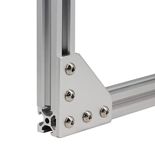 12PCS Corner Bracket Plate Outside Joining Plate for 2020 Series Aluminum Profile 3D Printer Frame (L-Silver-2020) - style: L-Silver-2020