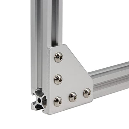 12PCS Corner Bracket Plate Outside Joining Plate for 2020 Series Aluminum Profile 3D Printer Frame (L-Silver-2020) - style: L-Silver-2020