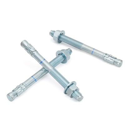 3/4" x 12" Concrete Anchors (10 Pack) 3/4 inch Wedge Anchors Bolts Zinc Plated - size: 3/4"x12"
