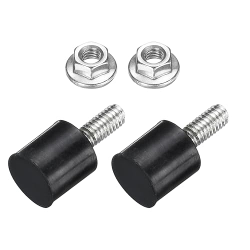 uxcell 2Pcs M4 Thread Rubber Mounts, Vibration Isolators, Cylindrical Shock Absorber with Studs 10 x 10mm with Non-Slip Nuts - size: M4 x 10 x 10mm