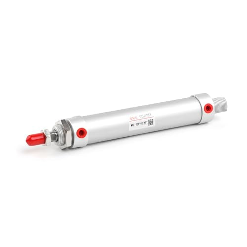 SNS Pneumatic 25mm Bore 100mm Stroke NPT1/8 Aluminum Alloy Mini Air Cylinder Double Action MAL25x100 - size: MAL25*100-NPT