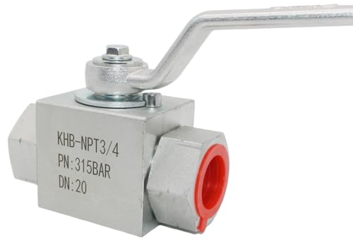 High Pressure Hydraulic Ball Valve KHB 3/4'' NPT, Shut-Off 2 Way Ball Valve, 3/4 Inch Hydraulic Valve 5000 PSI - size: KHB 3/4NPT(2 Way)
