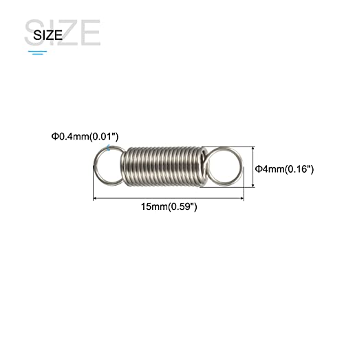 METALLIXITY Extension Spring (0.4x4x15mm/0.016"x0.16"x0.59") 5Pcs, Stainless Steel Tension Spring Wire - for Home Repair Construction Machinery - size: 0.016"x0.16"x0.59"