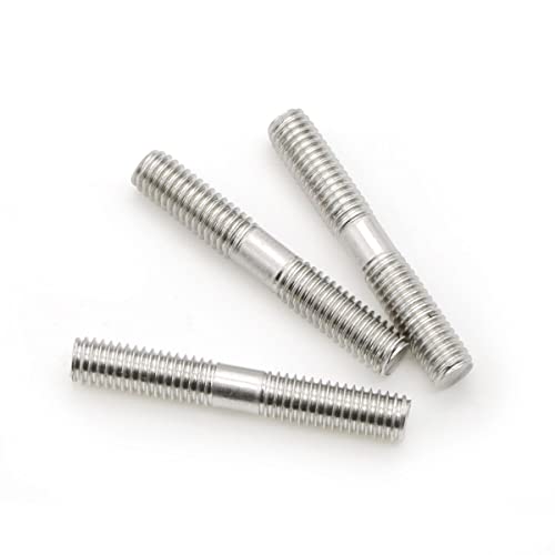 40 Pieces Stainless Steel Double End Threaded Stud Screw Bolt (M6 x 40mm)