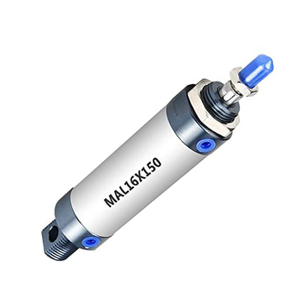 Beduan Pneumatic Mini Air Cylinder MAL 16 x 150 Screwed Piston Rod Dual Action 16mm Bore 150mm Stroke - size: MAL 16 X 150