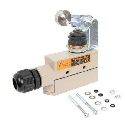 Awoco Heavy Duty Commercial Door Micro Switch with Roller Plunger for Air Curtains, 250V 20A IP 65 Limit Switch Type NO and Type NC (TZ-6104-20A) - style: TZ-6104-20A