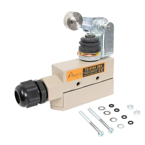 Awoco Heavy Duty Commercial Door Micro Switch with Roller Plunger for Air Curtains, 250V 20A IP 65 Limit Switch Type NO and Type NC (TZ-6104-20A) - style: TZ-6104-20A