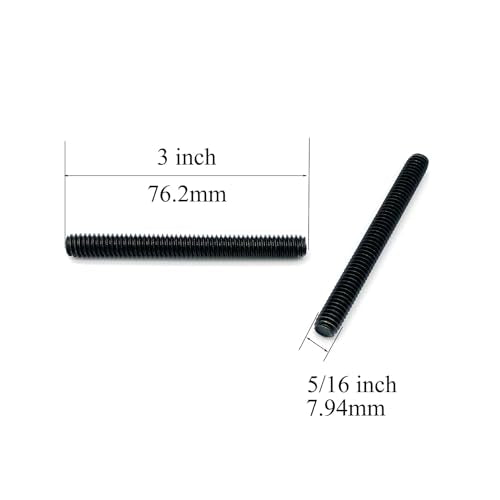 8pcs Black Zinc Fully All Threaded Rod Carbon Steel Long Thread Screw 5/16x3 for Furniture Garden Railing Mounting Assembly Fastening Steel Frame Connection Full Thread Rod for Furniture - size: Black-Zinc 5/16x3 Inch-8P
