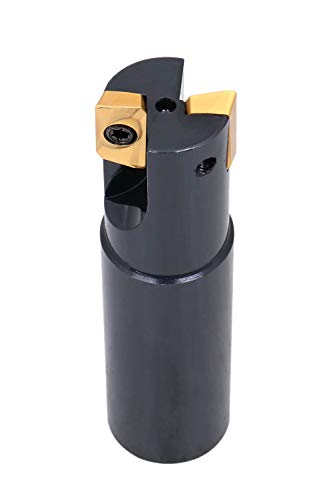 Accusize Industrial Tools 1'' 90 Deg Square Shoulder Indexable End Mill with Apkt1604 Inserts, 0056-0921 - size: 1" Cut, 1" Shk, 2 Fl