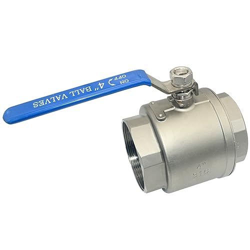 DAN SPEED 4" NPT Female 316 Stainless Steel Full Port Ball Valve Vinyl Handle WOG1000 - size: 4 inch 1 piece