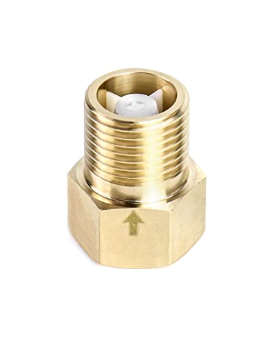 QWORK 2Pcs Brass One-way Check Valve, 1/2" Female to 1/2" Male Thread of Backflow Preventer - color: Female to Male, size: 1/2 inch - 2 pcs