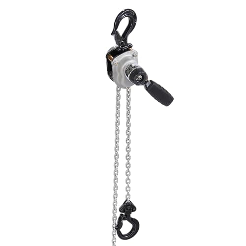 VEVOR Manual Lever Chain Hoist, 1/4T 550LBS Capacity Heavy Duty Come Along, 5FT Lift G80 Alloy Steel Chain with Dual Pawl Mechanical Brake,360°Rotating Hooks, for Warehouse Construction Garage