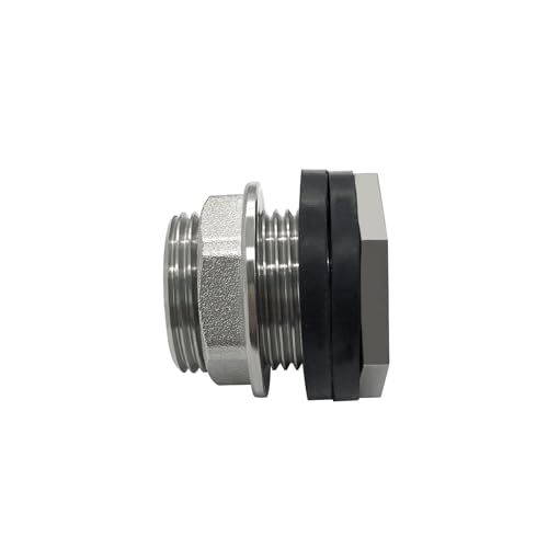 Beduan 3/4 NPS Male to 1/2 NPT Female Bulkhead Water Tank Connector Stainless Steel Thru-bulk Fitting (Pack of 2) - size: 1/2 NPT to 3/4 NPS
