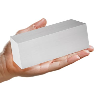 2PCS Aluminum Bar 2x2x6 inch Aluminum Flat Bar 6061 Solid Extruded Lathe Bar Stock Aluminums Flat Plate Aluminums General Purpose Plate for Industrial, DIY Craft