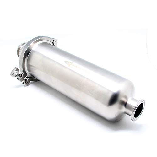 QiiMii 1.5" Tri-Clamp Filter SS304 Sanitary Fittings Inline Straight Strainer with 100 Mesh Stainless Steel Screen（1.5 INCH） - size: 1.5 Inch