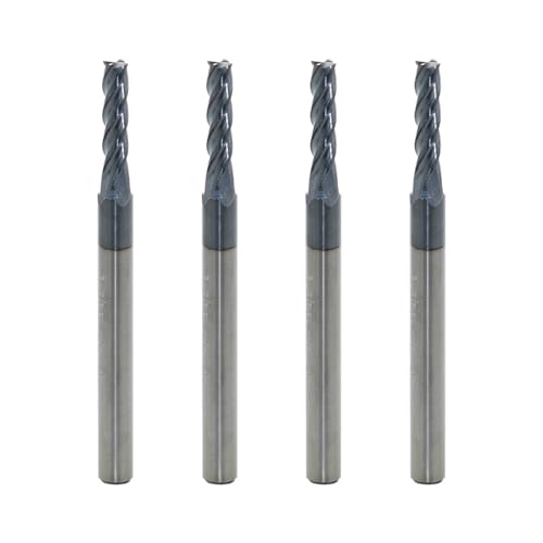 3/32" Carbide Square End Mill, 4 Flute, AlTiN Coating, 4 Pcs - size: 3/32" (4 Pcs), style: For Alloy Steels