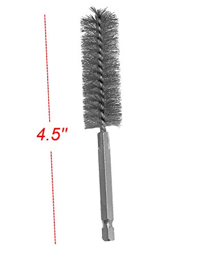 4pc Stainless Steel ALAZCO 5/8" Wire Brush for Power Drill Impact Driver Cleaning Wire Brush Stainless Steel Bore Brush - Hex Shank - style: X4 Wire Brush