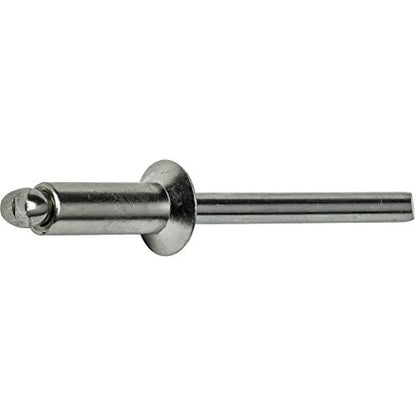 Fastenere Pop Rivets -3/16" x 1/2" (50 pcs) Heavy Duty, Open-End, Stainless Steel, Dome-Head Blind Rivets, Corrosion-Resistant, High Tensile & Shear Strength, 6-8 Gap .376" - .500" - size: 3/16" x 1/2" (6-8) (50 Pack)