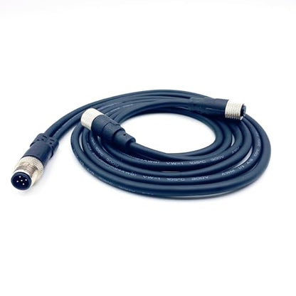 M12 5 Pins Connector Cable, Male to Dual Female Circular Connector Molding Cable A Code Straight Industrial Molded Wire IP67 Waterproof Unshielded PVC Wire 60V 4A AC/DC 1Meter (3.28ft) - size: 3.28ft