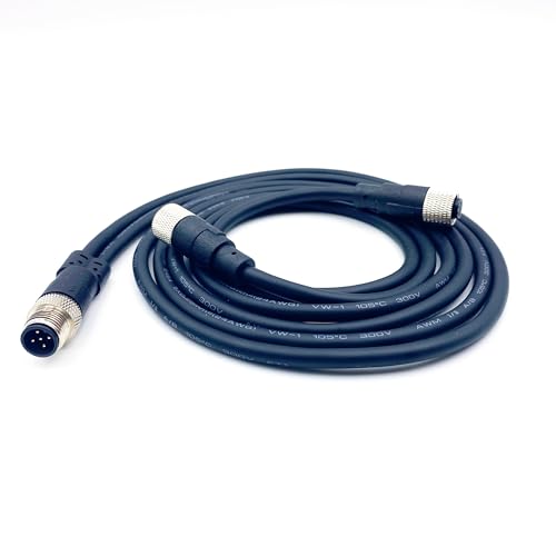 M12 5 Pins Connector Cable, Male to Dual Female Circular Connector Molding Cable A Code Straight Industrial Molded Wire IP67 Waterproof Unshielded PVC Wire 60V 4A AC/DC 1Meter (3.28ft) - size: 3.28ft